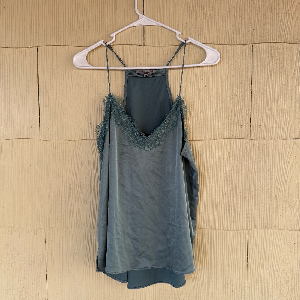 Wishlist Apparel Blue Satin Flirty Tank